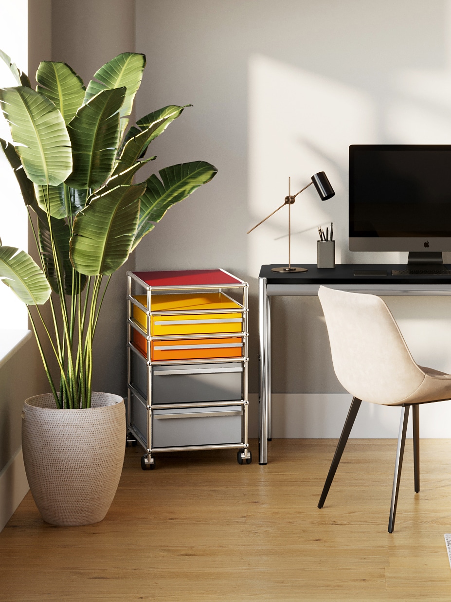 USM-Haller-Rollcontainer-und-Korpus Drucker